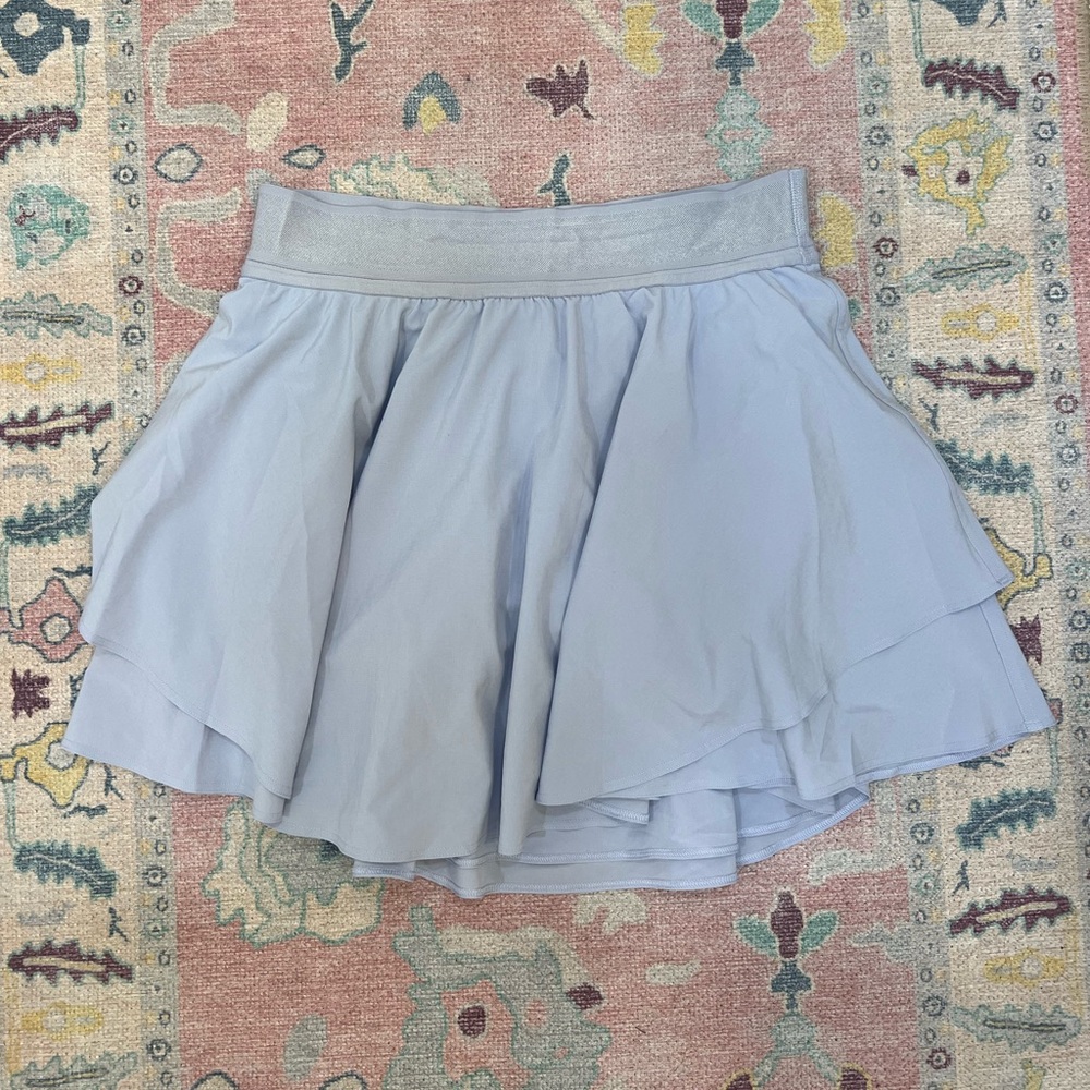 Blue High-Low Tiered Skater Skirt